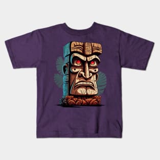 Polynesian Tiki Bar Caricature Kids T-Shirt